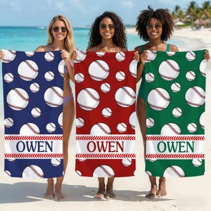 Custom Baseball Beach Towel, Personalized Baseball Team Beach Towel, Custom Quick Drying Sports Beach Towel, Personalized Gift For Teammates