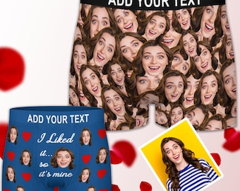 Custom Men Boxer with Face, Custom Face Boxer, Personalized underwear man, Custom Boxer Briefs, Custom Boxer with Photo, Wife Face on Boxer