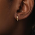 Vintage Floral Chunky Hoop Earring - Sterling Silver Stackable Hoop - Gold Plated Clicker Piercings - Delicate Hypoallergenic Jewelrys