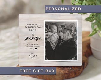 First Father's Day for Grandpa Gift Personalized Grandpa Picture Frame Gifts from Grandkids New Grandpa Gift