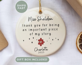 Custom Teacher Ornament Personalized Teacher Ornament Gift Teacher Christmas Ornament Teacher Keepsake Teacher Appreciation Ornament