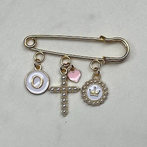 Personalised Baby Protection Pin|Christening|Newborn gift|Baby Brooch|Keepsake|Baby Shower Gift|Safety Pin|Custom Pin|Baptism Gift|Bride