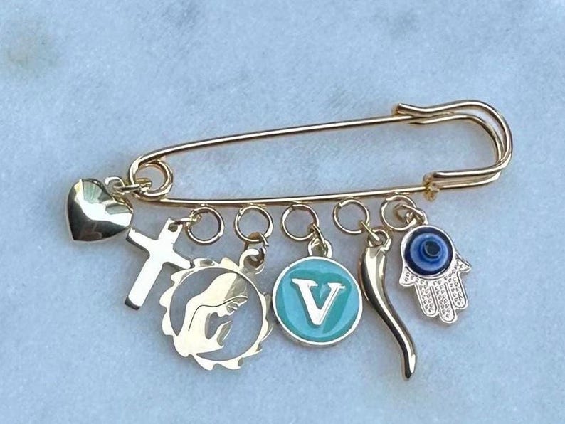 Personalised Baby Protection Pin|christening|newborn Gift|baby Brooch ...