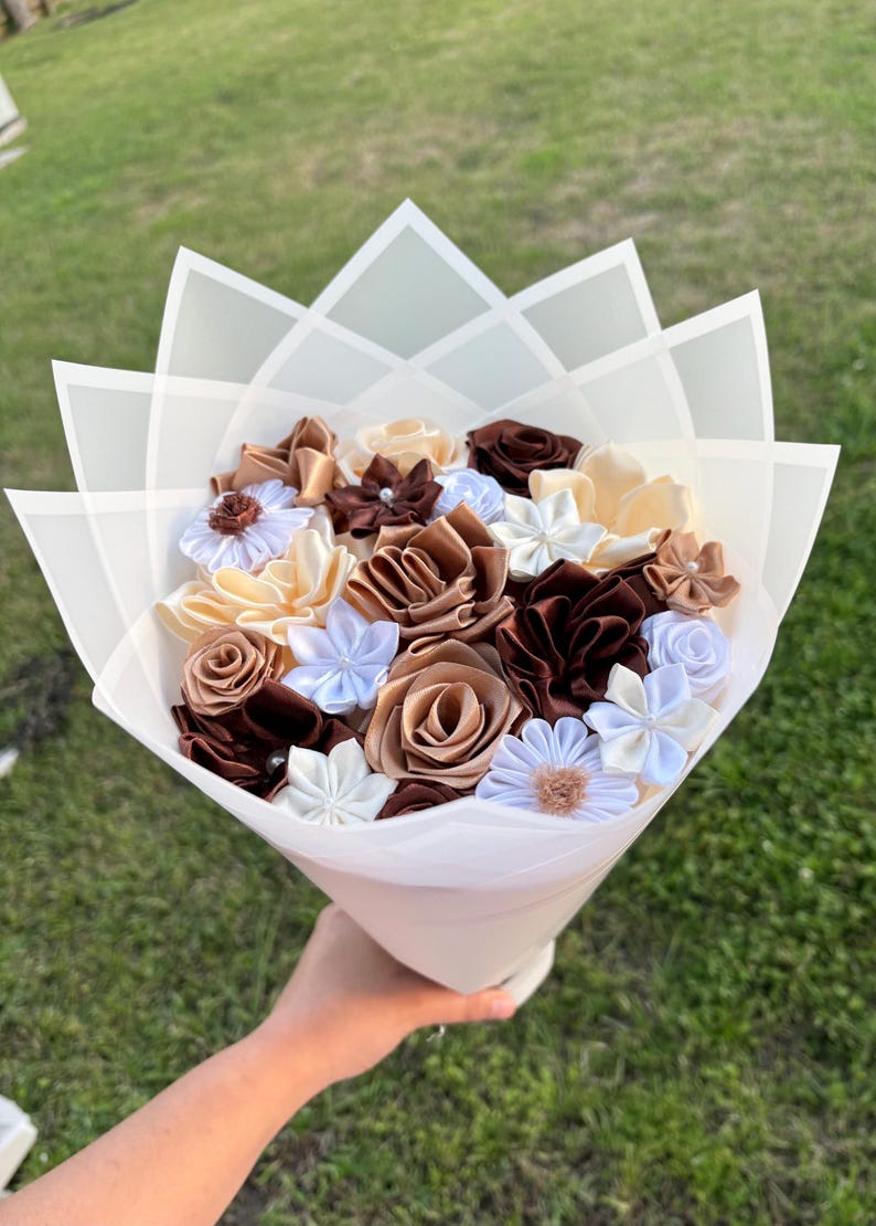 Mixed Brown/autumn Flower Bouquet | Ramo Buchon | Anniversary/birthday ...