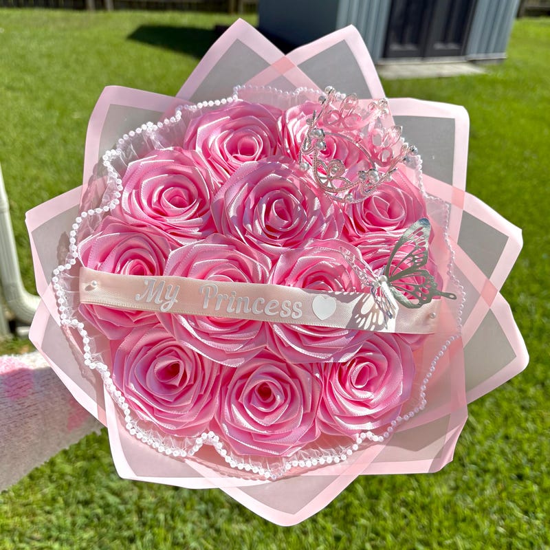 Ribbbon Roses Ribbon Rose Bouquet - Etsy
