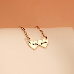 Name Necklace,Custom Heart Necklace With Name,Family Necklace,Multi Hearts Name Necklace,Mothers Day Gift,Mom Necklace,Christmas Gift