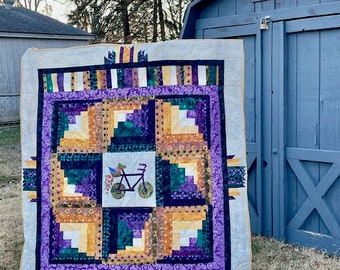Bike Log Cabin Quilt Pattern