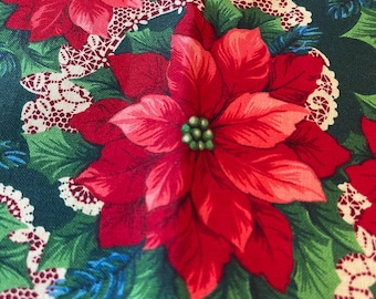 Christmas Poinsettias Fabric