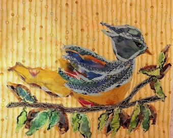 Bluebird Fabric Collage