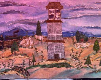 Lighthouse on the Dunes Art Quilt