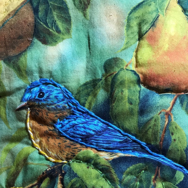 Sale 50% OFF. Bird Sanctuary Art Quilt