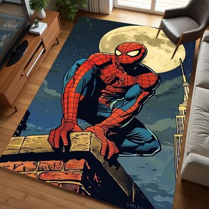 Spiderman, spiderman-tapijt, stripfiguurtapijt, wasbaar tapijt, antisliptapijt, salontapijt, vloerkleed woonkamer, populair tapijt, jongenskamercadeau