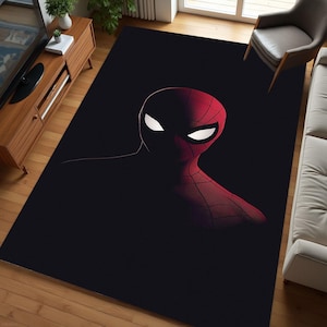 Spiderman, Spider man Rug, Cartoon Character Rug, Washable Rug, Non Slip Rug, Saloon Rug, Livingroom Rug, Popular Rug, Boy Room Gift
