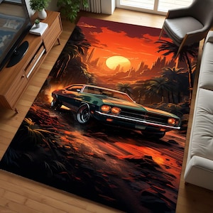 Car Pattern Rug, City Car Rug, Luxury Car Carpet, Car Rug, Garage Rug, Custom Rug, Popular Rug, Modern Rug, Young Room Rug,Tuning Car Rug