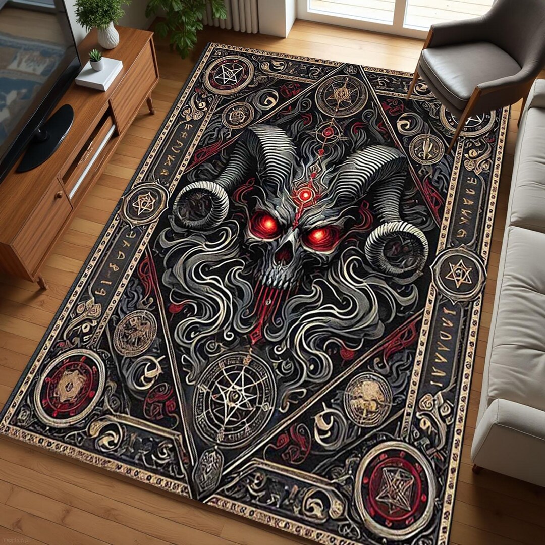 Grim Reaper Rug for Vintage Gothic Decor, Artistic Gothic Rug, Dark ...