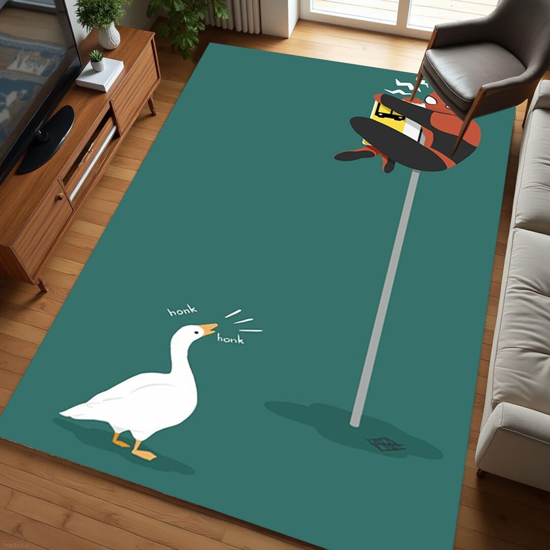 Spiderman Running Away From Duck, Spirderman Rug, Duck Rug ...