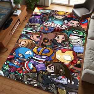 Avengers Rug , Spider man Rug, Marvel Rug, Bedroom Rug, Washable Rug, Non Slip Rug, Saloon Rug, Gaming Room Rug , Cartoon Character Rug