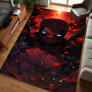 Deadpool-tapijt, fantastisch tapijt, stripfiguurtapijt, vloerkleed slaapkamer, Marvel-tapijt, wasbaar vloerkleed, antisliptapijt, vloerkleed speciale editie, vloerkleed cadeau voor thuis