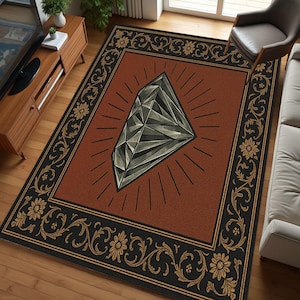 Diamond Rug, Trendy Rug, Diamond Photo Rug, Modern Rug, Salon Decor Rug, Pattern Rug, Outdoor Rug, Personalized Rug, Kitchen Rug, Step Rug