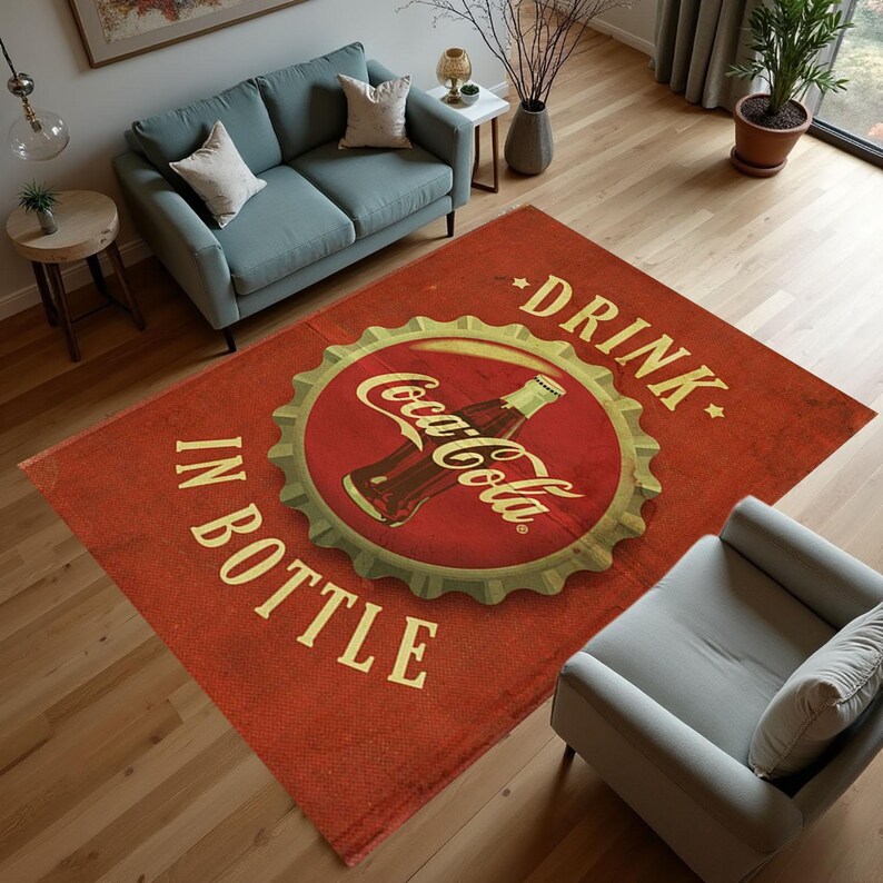 Coca Cola Round Rug Coca Cola Rug,coca Cola Retro Art Rug, Nostalgic Art Rug, Aesthetic Rug ...