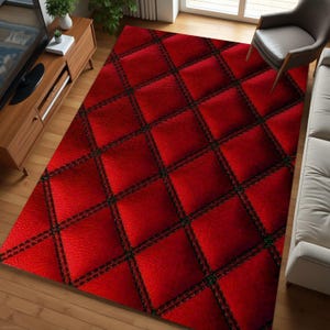 Red Rug, Artwork Rug, Luxury Rug, Saloon Rug, Non Slip Rug, Washable Rug, Home Gift Rug,Stylish Carpet, New Year Gift Desing Rug
