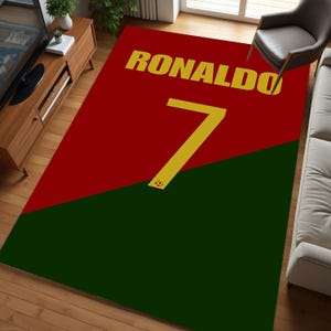 Ronaldo Rug, Football Rug, CR7 Pattern Rug, Antislip Rug, Living Room Rug, Teen Room Rug, Unique Rug, Home Decor, Elegant Rug