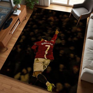 Ronaldo Rug, Football Rug, CR7 Pattern Rug, Antislip Rug, Living Room Rug, Teen Room Rug, Unique Rug, Home Decor, Elegant Rug