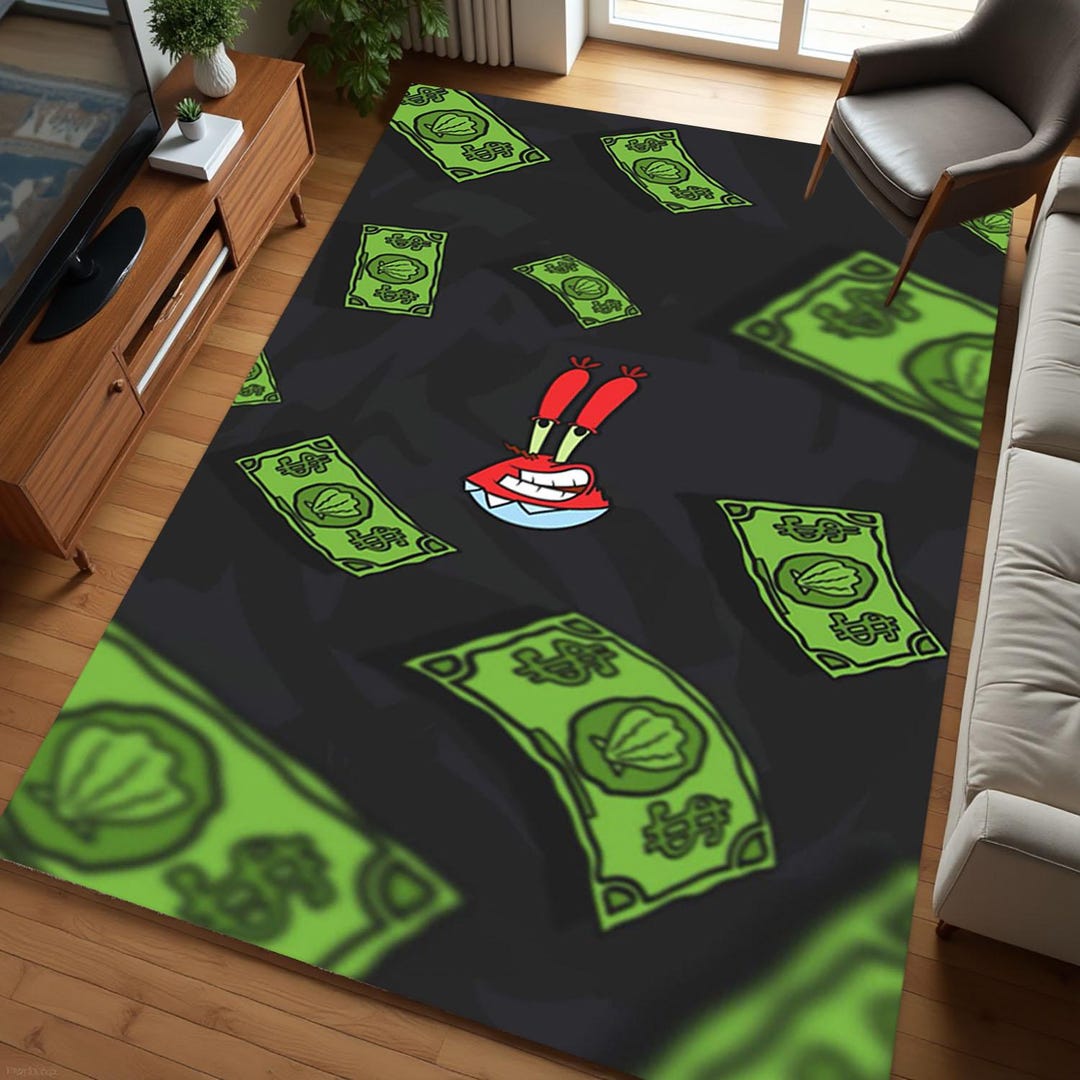 Mr Krabs Dolar Tufted Rug, Bikini Bottom Dolar, First Dolar, Tufted ...