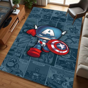 Tappeto Capitan America, Tappeto copertina fumetti, Tappeto leggenda, Tappeto Avengers, Tappeto fumetti, Tappeto cool, Tappeto cartone animato, Tappeto camera ragazzi, Tappeto camera, Tappeto retrò