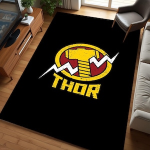 Thor Rug, Marvel Rug, Fantastic Rug, Cartoon Character Rug, Gaming Room, Marvel Rug, Washable Rug, Non Slip Rug,Special Edition Rug