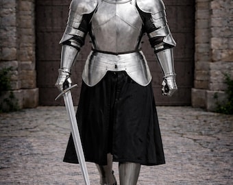 Medieval Knight Armor Suit – Full Steel Plate with Visor Helmet – Wearable Crusader Armor – LARP Cosplay Renaissance Costume