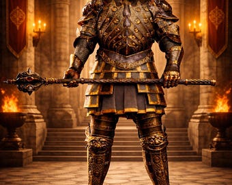 Ornate Gold Knight Armor – Fantasy Full Plate Suit – Handmade Medieval Warrior Costume