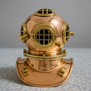 US Navy Mark V Deep Sea 8&quot;  Divers Helmet – Antique Scuba Diving Replica | Anniversary Gift