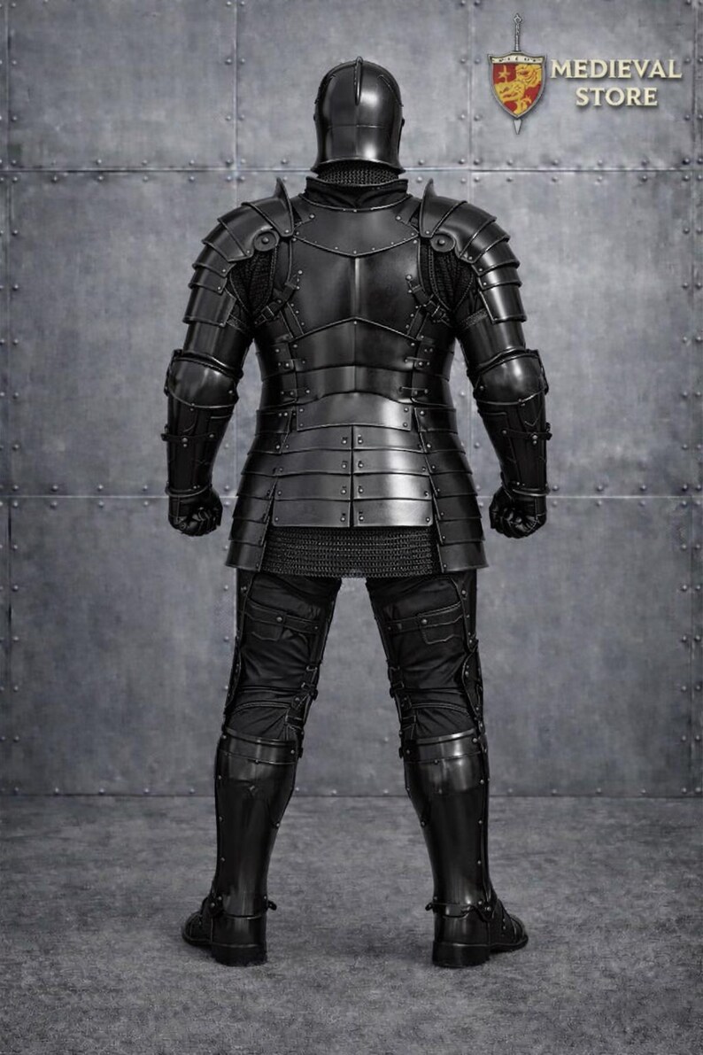 Black Gothic Knight Armor Suit – Full Plate Dark Steel Armor – Wearable ...