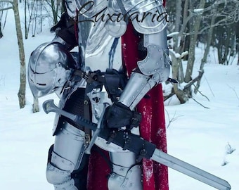 Wearable Italian Medieval Knight Suit of Armor – Full Body Combat LARP SCA Costume – 18 Gauge Steel Plate Armor & Home Decor