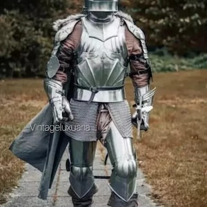Medieval Knight Suit German Gothic Plate Style Armor | Halloween Costume Armor | Authentic Knight Suit of Combat And Fantasy Roleplay | LARP