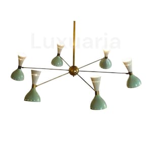 1950s Mid Century Stilnovo Style Diabolo Italian Sputnik Chandelier Mid Century Modern Custom 6 Arm 12 Light Handcrafted Brass Ceiling Light