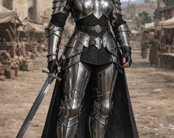 Female Knight Armor Set – Medieval Plate Armor for Women – Fantasy Warrior Armor – LARP Cosplay Costume – Custom Steel Lady Armor
