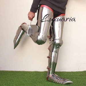Medieval Full Leg Guard Larp Greaves Handcrafted Medieval Leg Set | Steel Leg Guard Armor Suit, Medieval Knight Leg Armor Larp Cosplay