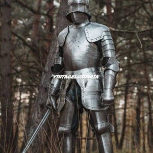 Medieval German Gothic Full Plate Armor Suit | Handcrafted Steel Battle-ready Armor Suit - Medieval Fantasy Knight Armor | Larp - SCA Armor
