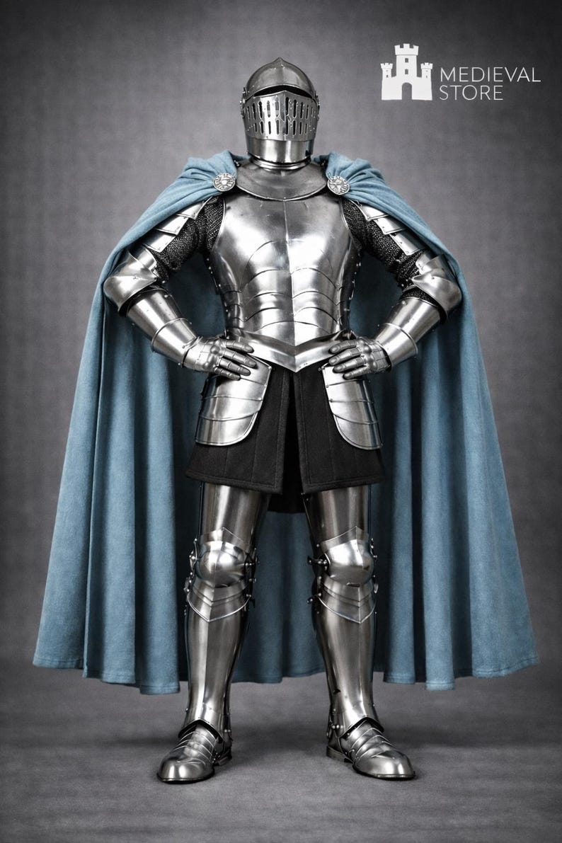 Medieval Knight Full Plate Armor Suit – Wearable Steel Gothic Armor ...