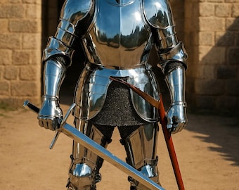 Handcrafted Full Plate Knight Armor Suit – Polished Steel Wearable Armor | LARP, Cosplay, Reenactment, Display