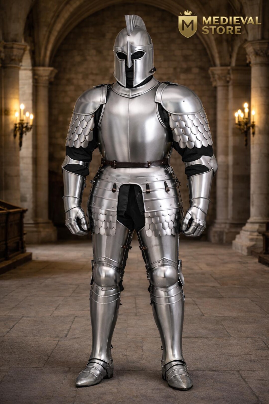 Medieval Full Plate Knight Armor – Gothic Style Steel Suit ...