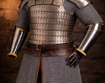 Handcrafted Lamellar Armor Cuirass – Medieval Steel & Chainmail Armor – LARP, Cosplay, Reenactment, Custom Fit