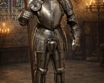 Medieval Knight Armor Suit Wearable Steel LARP Cosplay Costume, Handmade Battle Armor Set For Halloween Gift item
