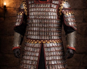 Steel Lamellar Armor Cuirass with Tassets – Viking LARP Cosplay Costume Helloween  Gift