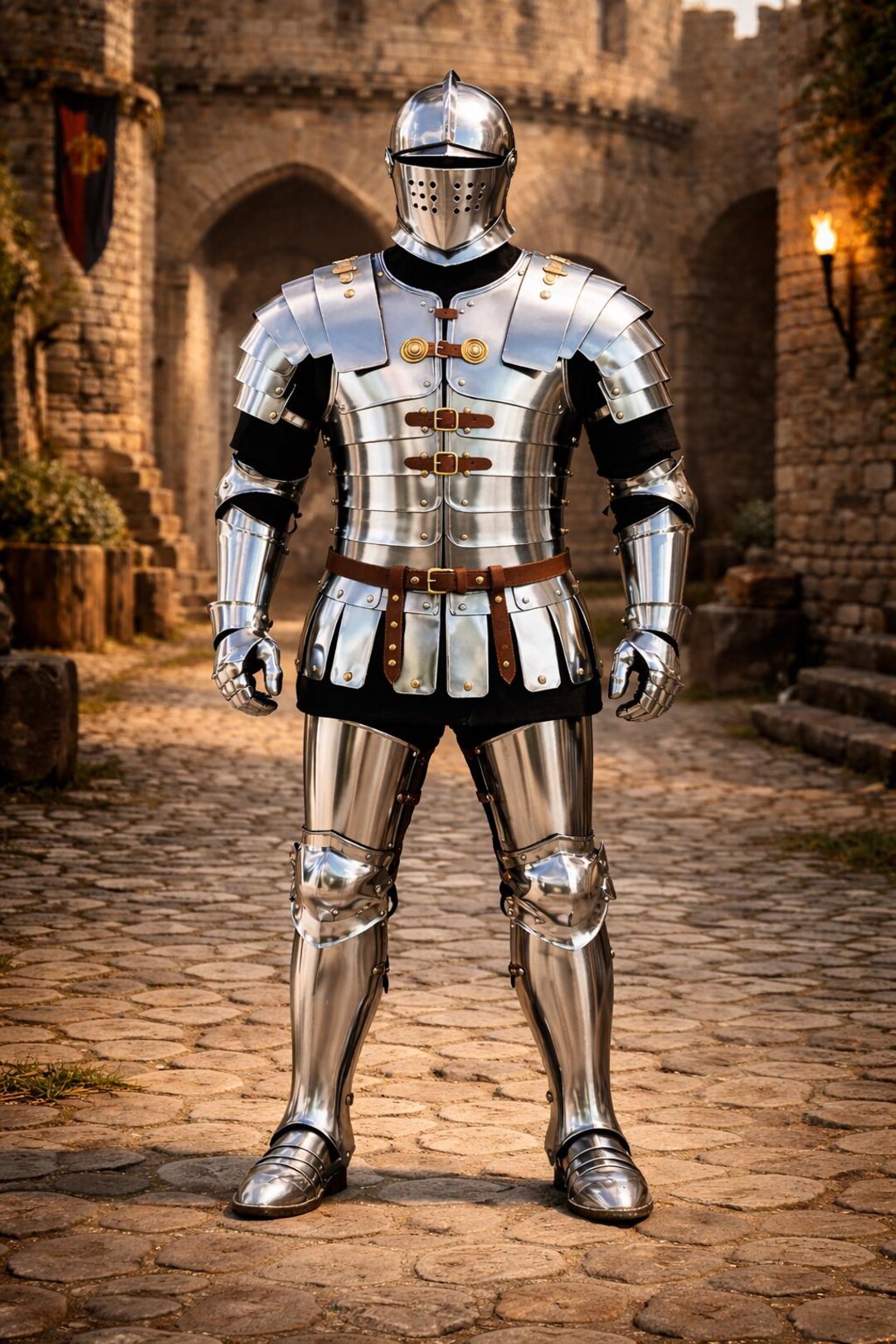 Medieval Knight Full Suit of Armor – Wearable Steel Plate Armor ...