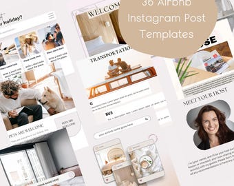 Airbnb Instagram Templates for Stunning Posts Editable Canva Templates Airbnb Gift for Rent Perfect for Vacation Rentals Property Marketing
