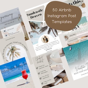 Airbnb Instagram Post Templates Editable Social Media Graphics for Influencers and Hosts Perfect for Vacation Rentals Property Marketing