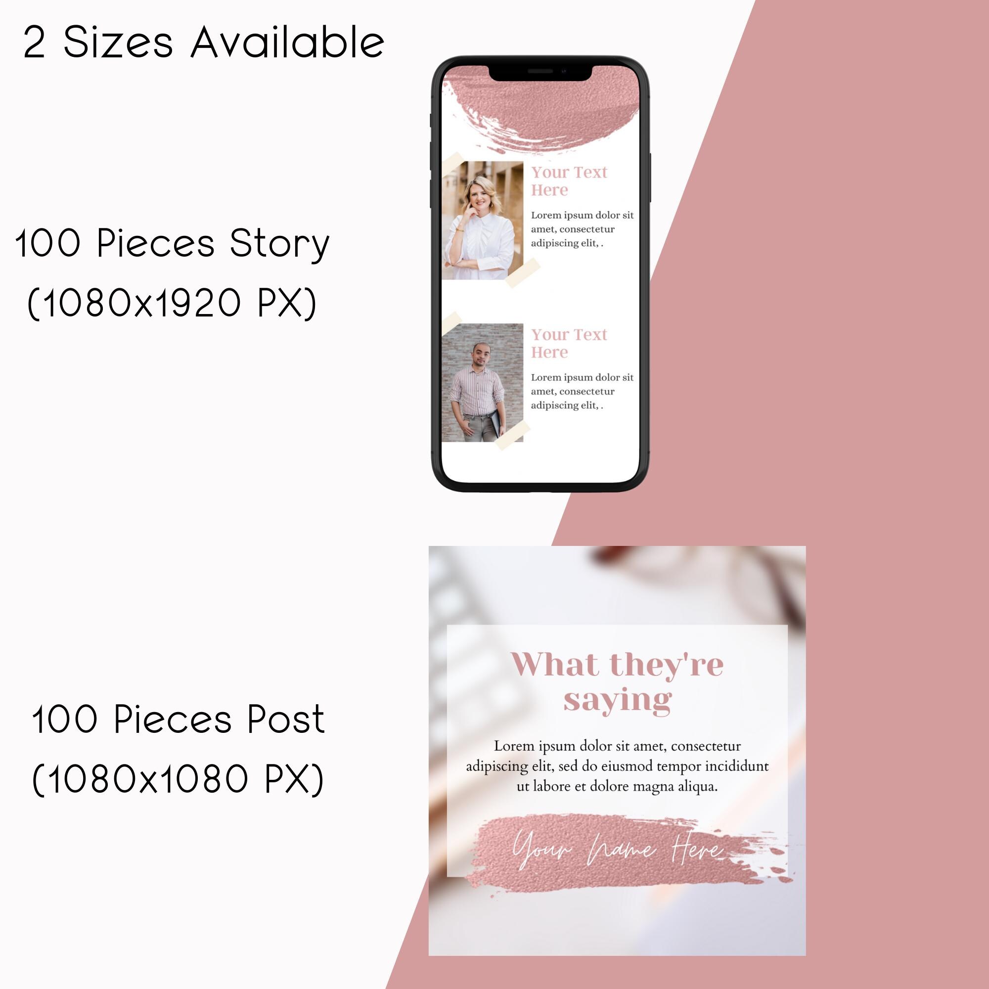 Pink Blush Instagram Post and Story Templates Editable Social Media ...